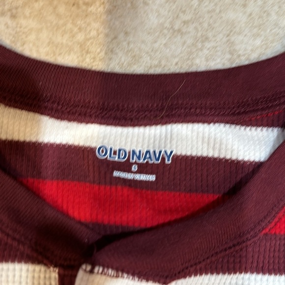Old Navy Striped Thermal Matching One Piece Pajama Onesie S - Picture 3 of 6